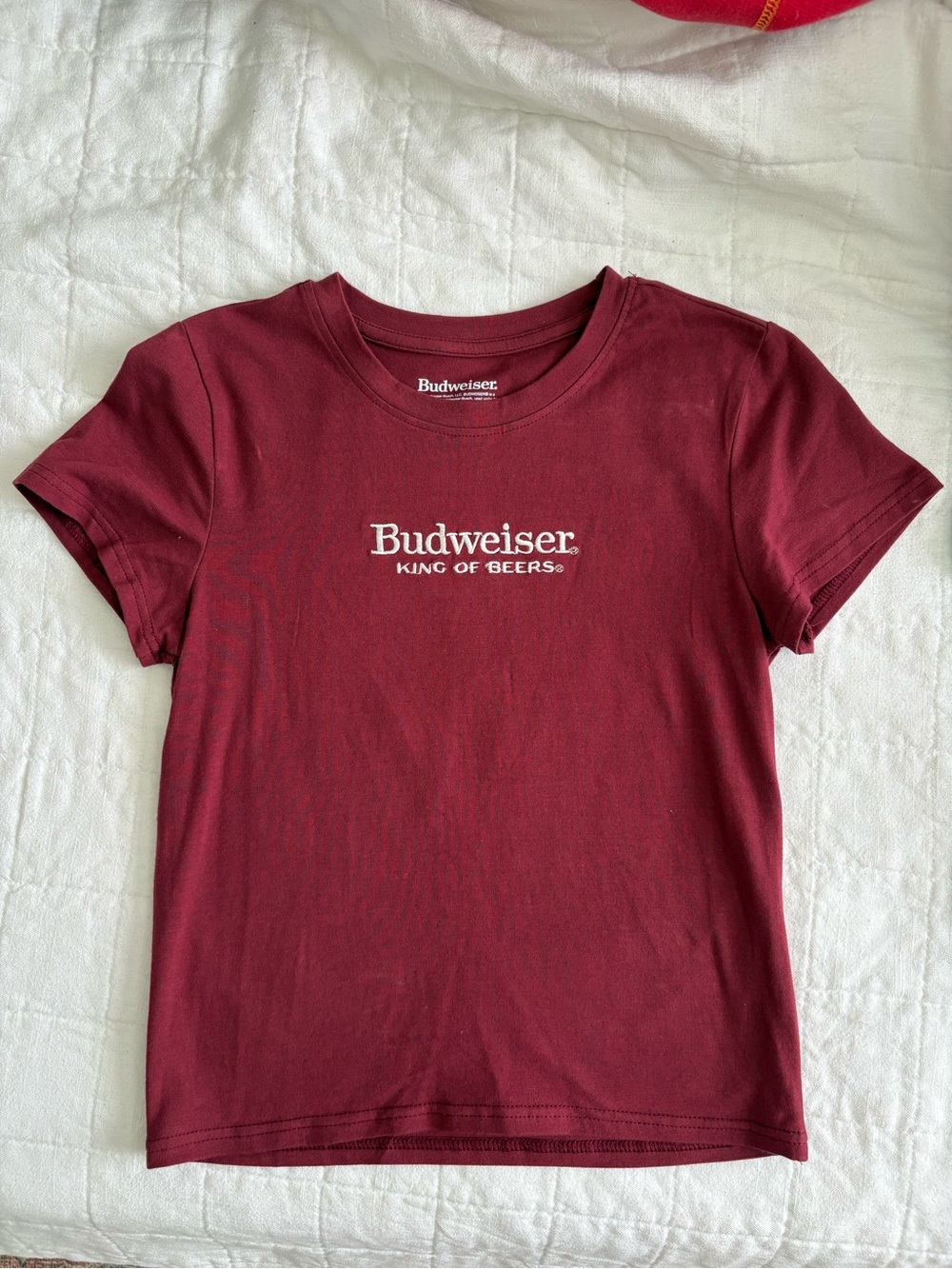 Budweiser Maroon Tee with White Logo